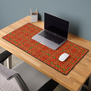 Patchwork De Chili Rouge Et Vert, Mat De Bureau