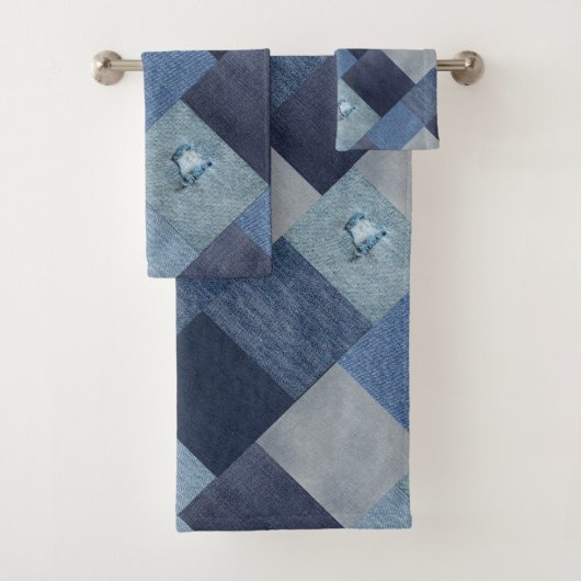 Patchwork de jean bleu (En situation)