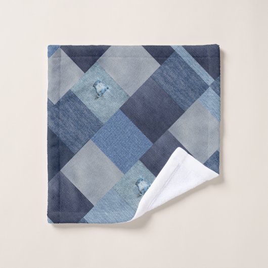 Patchwork de jean bleu (Gant de toilette)