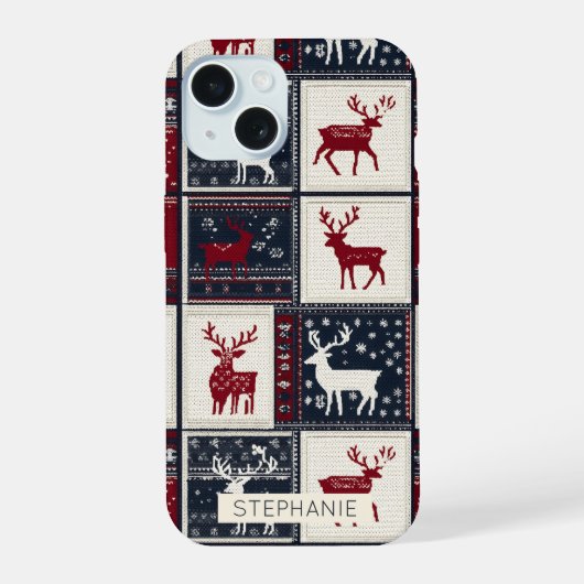 Patchwork de Noël Nordique | Renne Tricoté (Verso)