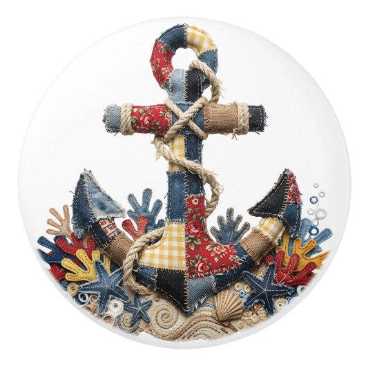Patchwork Dekanker Keramische Knop (Voorkant)