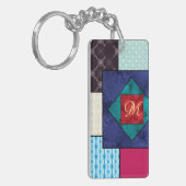 Patchwork Dekenge Monogram Sleutelhanger (Voorkant Links)