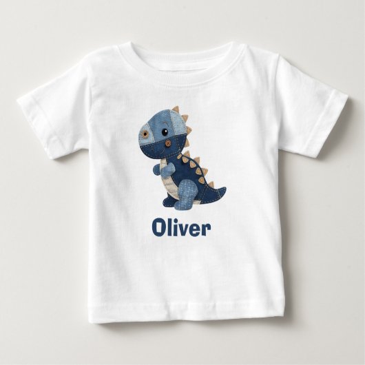 Patchwork Denim Baby T-Rex (Voorkant)
