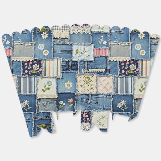 Patchwork Denim Bedankdoosjes (Ongevouwen)