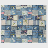 Patchwork Denim Cadeaupapier (Vlak)
