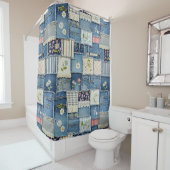 Patchwork Denim Douchegordijn (In situ)