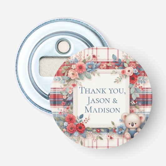 Patchwork Denim Koala Bottle Opener (Voorkant)