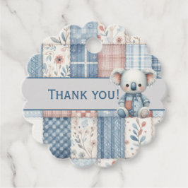 Patchwork Denim Koala Favor Tag Bedankjes Labels