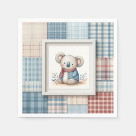 Patchwork Denim Koala Paper Napkin Servet