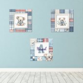 Patchwork Denim Koala Personalized Nursery Prints (Houten vloer)