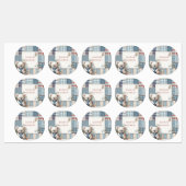 Patchwork Denim Koala Round Sticker (Vel)