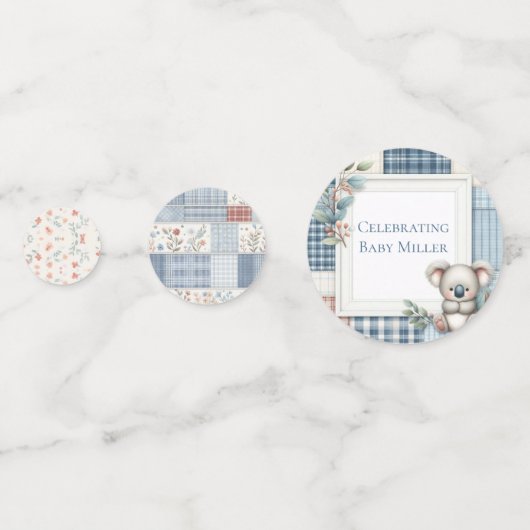 Patchwork Denim Koala Table Confetti (Achterkanten)