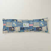 Patchwork Denim Lichaamskussen (Achterkant)