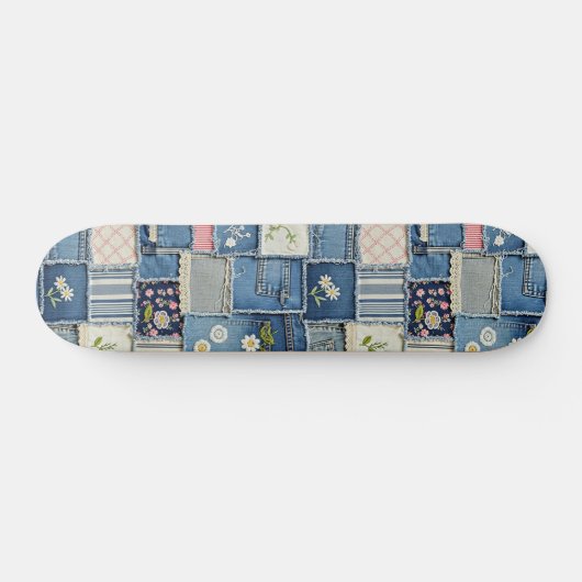 Patchwork Denim Skateboard (Horizontaal)