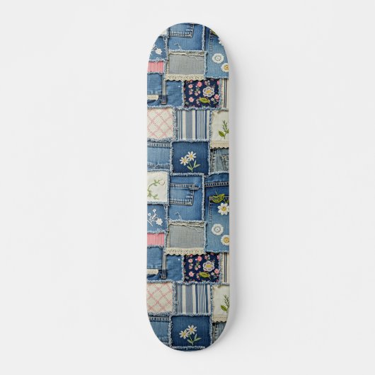 Patchwork Denim Skateboard (Voorkant)