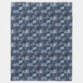 Patchwork Denim Stof Art Illustratie No11 Fleece Deken (Voorkant)