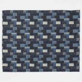 Patchwork Denim Stof Art Illustratie No14 Fleece Deken (Voorkant (Horizontaal))