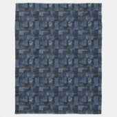 Patchwork Denim Stof Art Illustratie No17 Fleece Deken (Voorkant)
