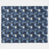 Patchwork Denim Stof Art Illustratie No1 Fleece Deken (Voorkant (Horizontaal))