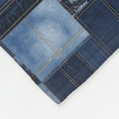 Patchwork Denim Stof Art Illustratie No1 Fleece Deken (Hoek)