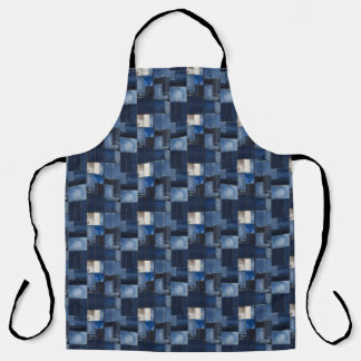 Patchwork Denim Stof Art Illustratie No1 Schort