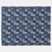 Patchwork Denim Stof Art Illustratie No20 Fleece Deken (Voorkant (Horizontaal))