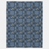 Patchwork Denim Stof Art Illustratie No4 Fleece Deken (Voorkant)