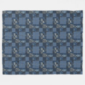 Patchwork Denim Stof Art Illustratie No4 Fleece Deken (Voorkant (Horizontaal))