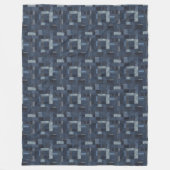 Patchwork Denim Stof Art Illustratie No8 Fleece Deken (Voorkant)