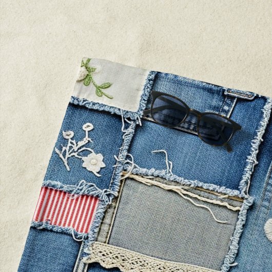 Patchwork Denim Strandlaken (In situ)
