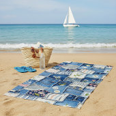 Patchwork Denim Strandlaken
