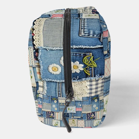 Patchwork Denim Toilettasje (Rechts)