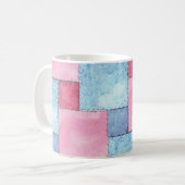 Patchwork Design Coffee Mok, Pinks, Blues Koffiemok (Voorkant links)