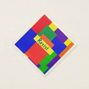 Patchwork Design Rainbow Resist Paper Napkins Servetten
