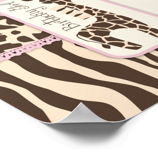 Patchwork Dierafdrukken en Giraffe-jaarbanner Poster (Hoek)