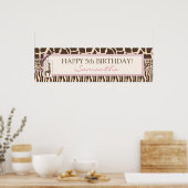 Patchwork Dierafdrukken en Giraffe-jaarbanner Poster (Keuken)