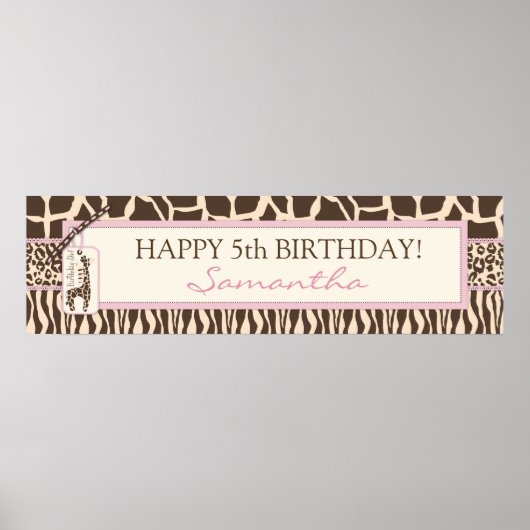 Patchwork Dierafdrukken en Giraffe-jaarbanner Poster (Voorkant)