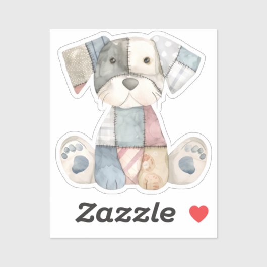 Patchwork Dog Sticker (Vel)