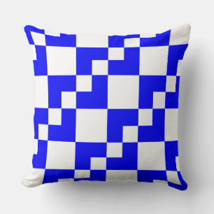 Patchwork Domino - Blauw en wit Kussen