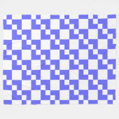 Patchwork Domino - Electric Blue en White Fleece Deken (Voorkant (Horizontaal))