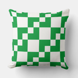 Patchwork Domino - Grass Green en White Kussen