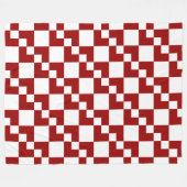 Patchwork Domino - Ruby Red en White Fleece Deken (Voorkant (Horizontaal))