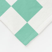 Patchwork Domino - White en Bleek Green 7dcfb6 Fleece Deken (Hoek)