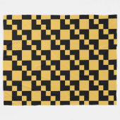 Patchwork Domino - zwart en oranje Fleece Deken (Voorkant (Horizontaal))