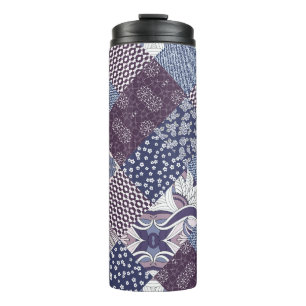 Patchwork Doodle: Boho naadloos. Thermosbeker