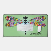 Patchwork Dragonfly Damselfly Design Desk Mat (Clavier et souris)