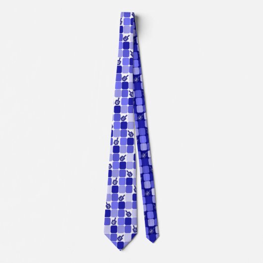 Patchwork Dreidels in Blue Stropdas (Voorkant)