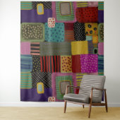 Patchwork-effect lapwerk wandkleed (In situ)