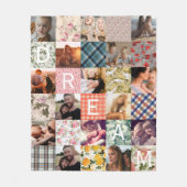 Patchwork-effect Quilt Pattern-foto Fleece Deken (Voorkant)