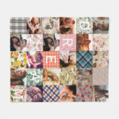 Patchwork-effect Quilt Pattern-foto Fleece Deken (Voorkant (Horizontaal))